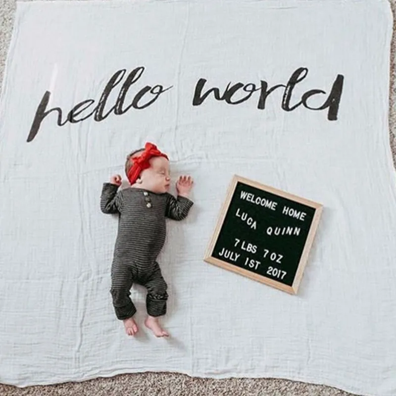 Billige 1Pcs120*120 cm Baumwolltuch Baumwolle babydecke musselin Swaddles Neugeborenen Babydecken Doppelschicht Gaze Badetuch Halten Wraps