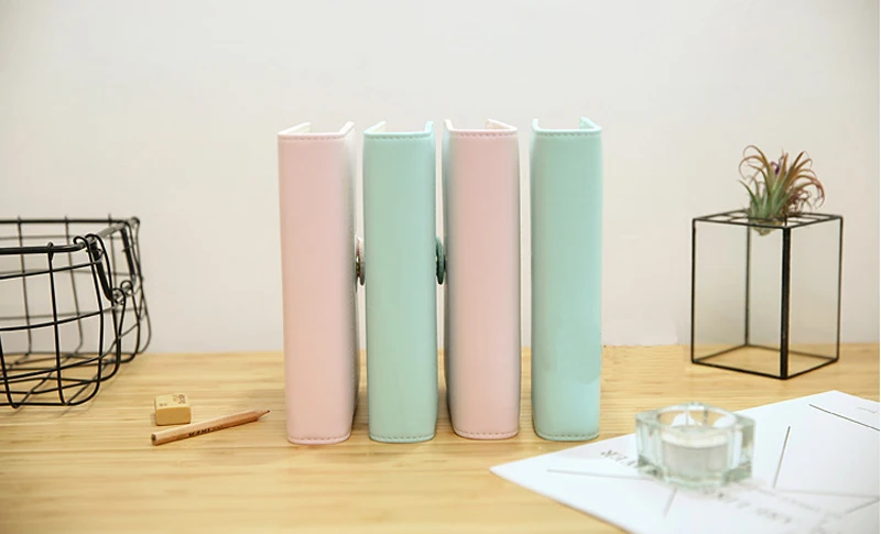 Macaron Cute Leather Spiral Notebooks Planner Notepad Agenda Organizador Office School Diary binder Weekly Planner stationery A6008