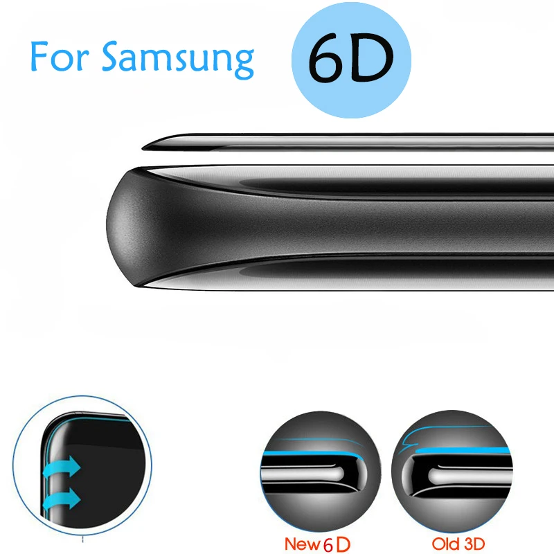 Изогнутое закаленное стекло 6D для Samsung Galaxy S8 Защитное samsung note 9 S9 Plus S6 S7 Edge A6 A8