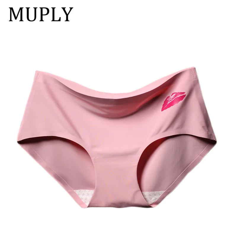 

MUPLY Women's Sexy Lace Ice Silk Panties Seamless Panty Briefs Underwear Intimates Panties Underwear Women Breathable Panty 2019