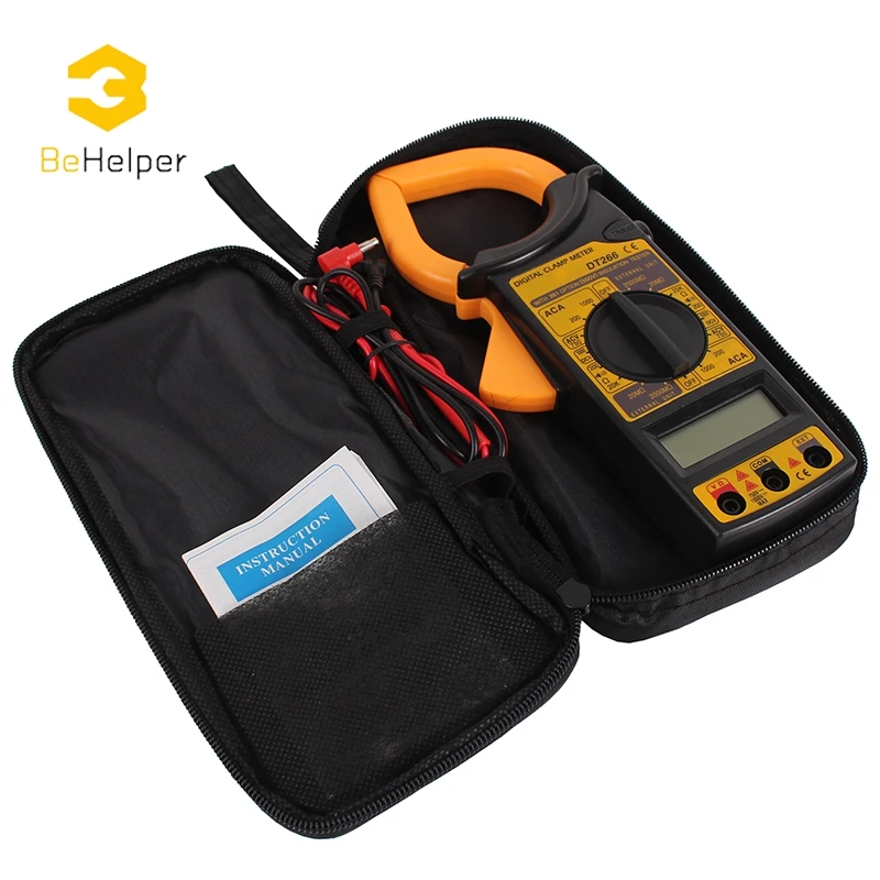 

BeHelper LCD Digital Multimeter Voltmeter Ammeter AC/DC Current Mini Clamp Meters Capacitance Voltage Tester DT266