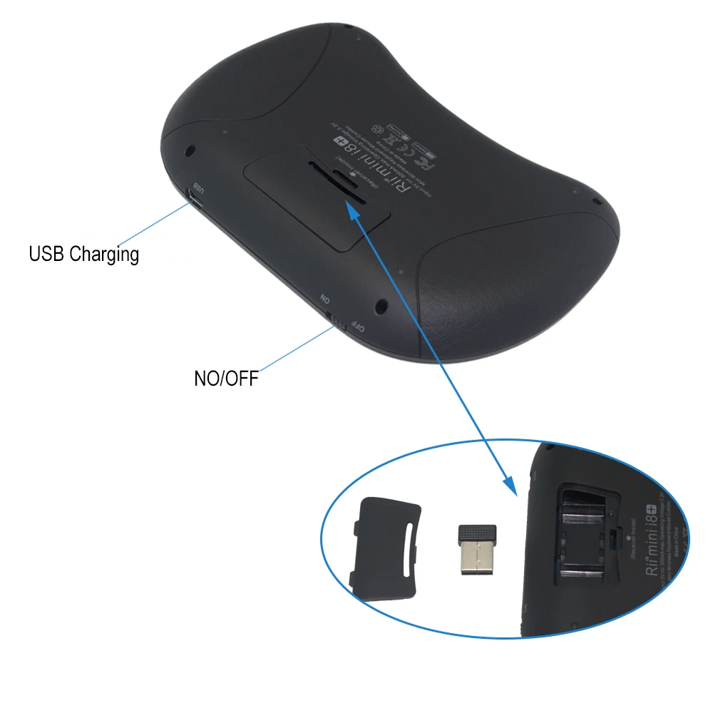 Rii Mini i8 + 2 4G русская беспроводная клавиатура с подсветкой тачпадом для Android PC Smart TV