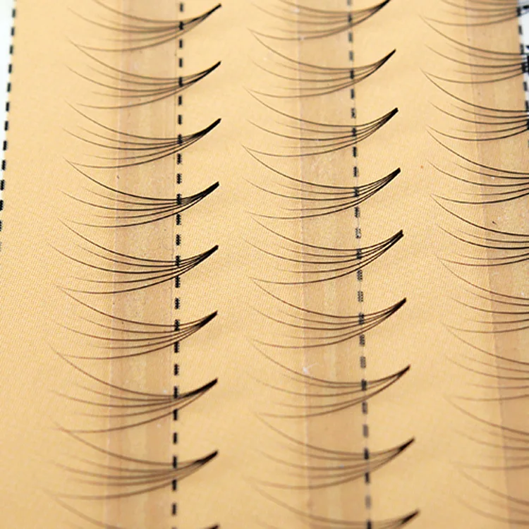 0 07 C Curl Faux Mink Eyelashes 5D Pre made Lashes Fans Natural Long Individual Eyelash 4