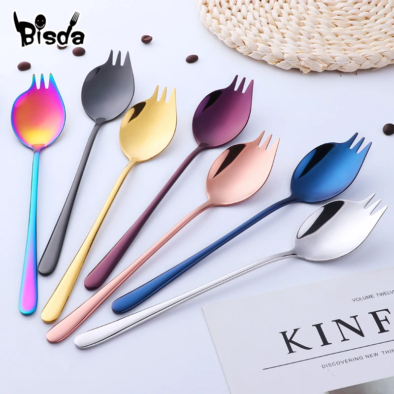

Multi-Function Salad OK Forks Simple Design High Quality 304 Stainless Steel Noodles Forks Spoon Serving Tableware Kitchen Tools