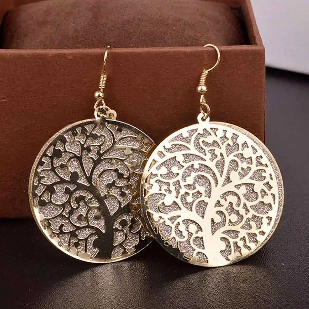 

Hot Sale Fashion Jewelry Dangle Earring With Tree Of Life Vintage Jewelry Earring For Women Gifts