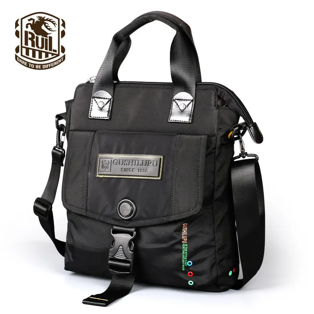 Ruil многофункциональный мужской модный портфель Ткань Оксфорд сумки для отдыха набор инструментов посылка - Цвет: Black