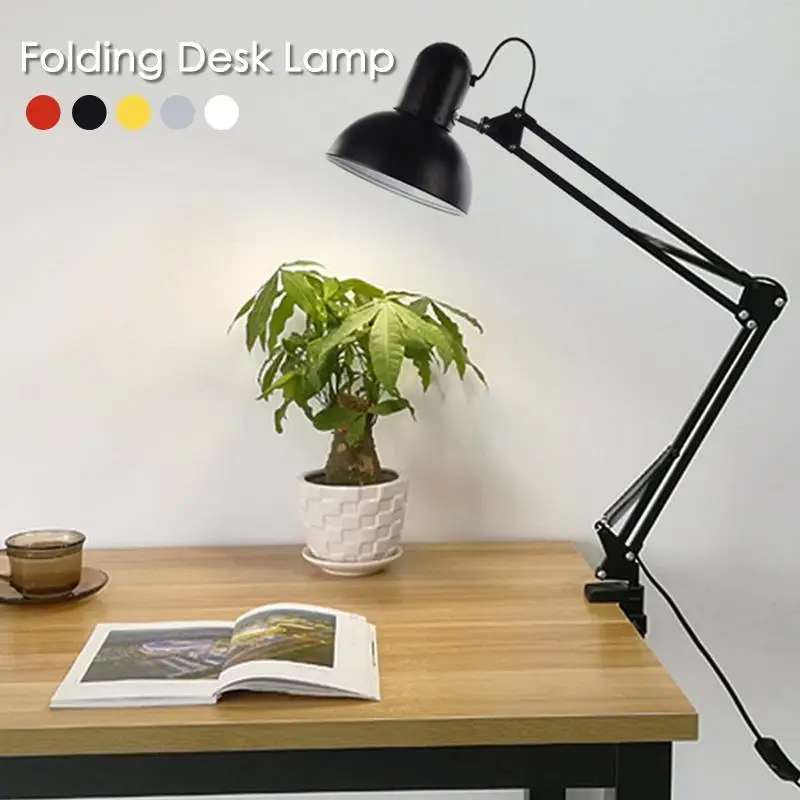 

LED Desk Lamp Folding Table Light Eye Protect Foldable Reading Studying Clip Clamp Desk Lights for Office School E27 No Bulb Z4