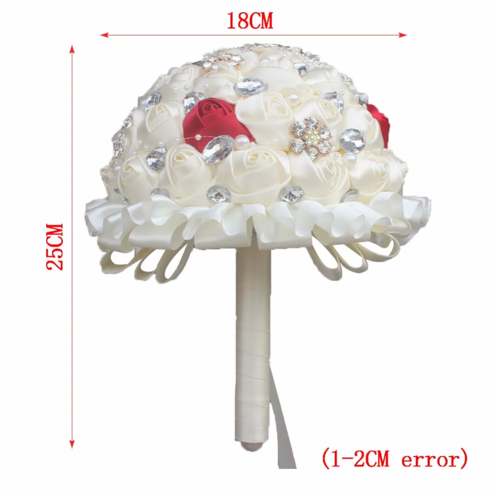 WifeLai-Цена со скидкой брошь из бисера крем невесты свадебные Букеты Свадебные невесты цвет красного вина цвета слоновой кости Искусственные