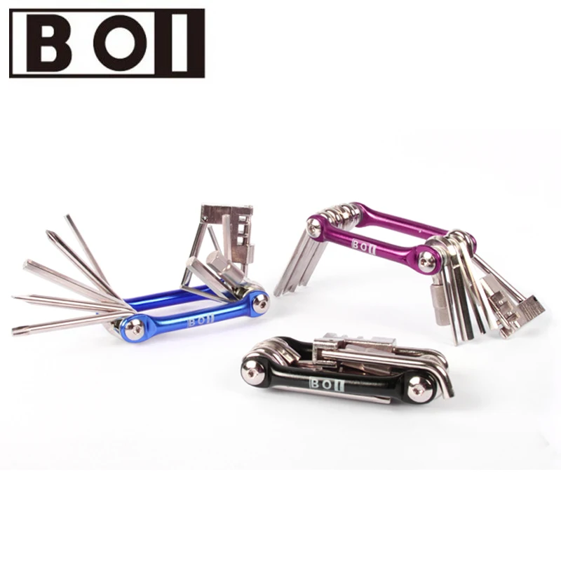 cheap BOI 11 in 1 Bicycle Mountain Road Bike Tool Set T25 Tool Cycling Mul ti Repair Tools Sets Kit Wrench Screwdriver Chain Cutter