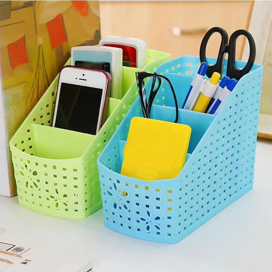 Mini 4 Grids Desk Storage Office Organizer Box Case Cosmetic Organizer
