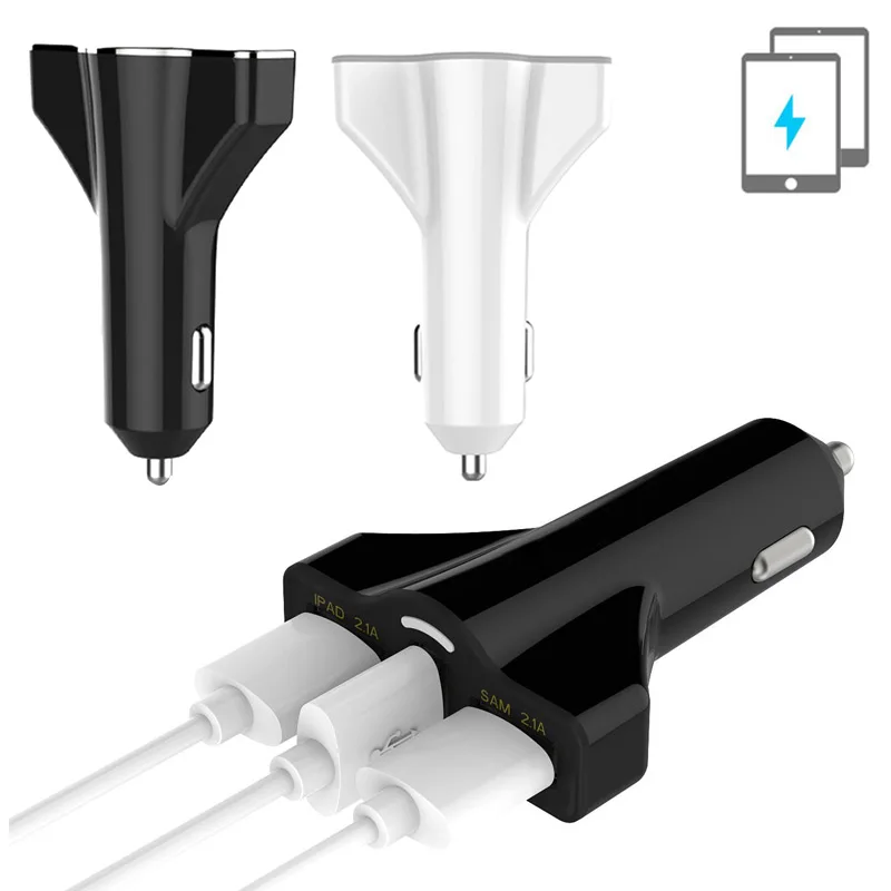 Universal 3 Port Car Charger 5.2A Triple USB Ports Rapid Car Charger Adapter Socket for iPad