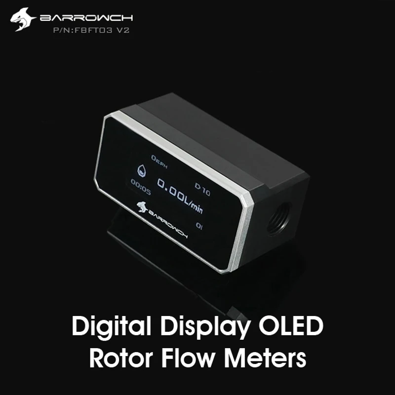 Ceny Barrowch FBFT03 V2 cyfrowy wyświetlacz OLED mierniki przepływu wirnika wielokolorowy Panel ze stopu aluminium + korpus POM wykrywanie w czasie rzeczywistym