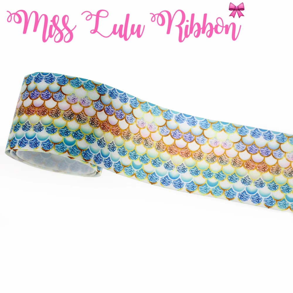 22 мм 75 серия шкал печатная Grosgrain лента градиент цвета DIY подарок банты Упаковка