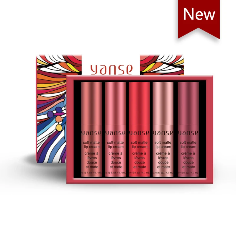 

5 Pcs/set Liquid Lipstick Maquiagem Batom Waterproof Long Lasting Makeup Lip Gloss Lip Kit