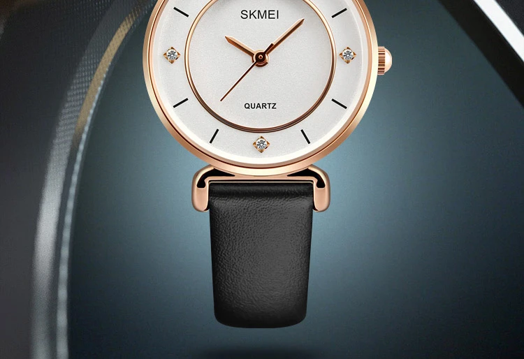 Топ эксклюзивный бренд SKMEI Новая мода повседневные часы женские водостойкие часы кожаный ремешок женские кварцевые часы Relogio Feminino