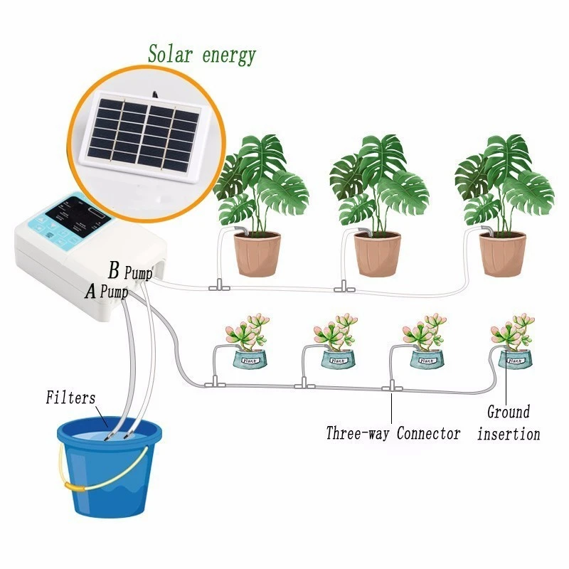 

Upgraded Solar Energy Charging Intelligent Garden Automatic Watering Device Potted Plant Drip Irrigation Water Pump Timer Syst