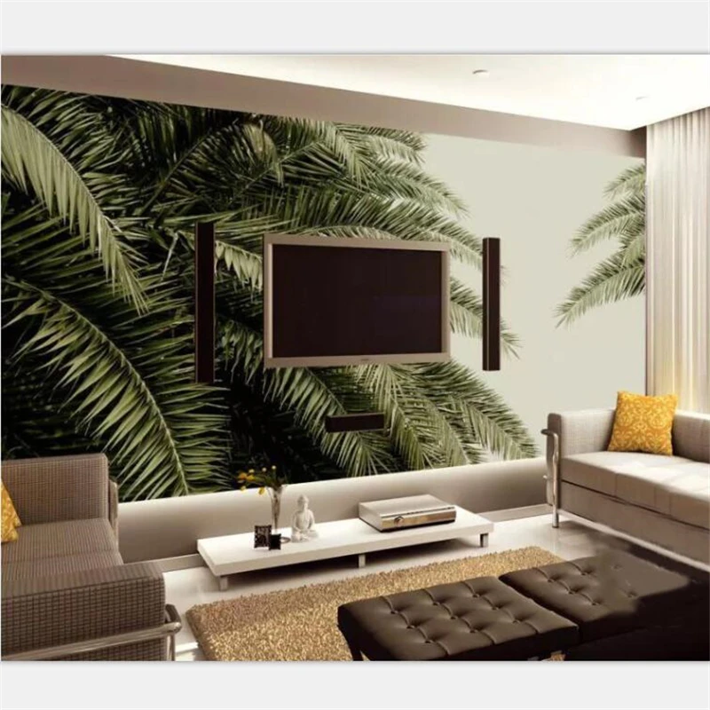 Us 8 4 44 Off Beibehang Mural Wallpaper Custom Home Decor Living Room Bedroom Photo Medieval Hand Painted Tropical Jungle Leaves Mural In Wallpapers