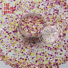 Hhm21-209 смесь цветов шестигранной формы блеск для ногтей, гель для ногтей, лак для ногтей макияж и DIY украшения