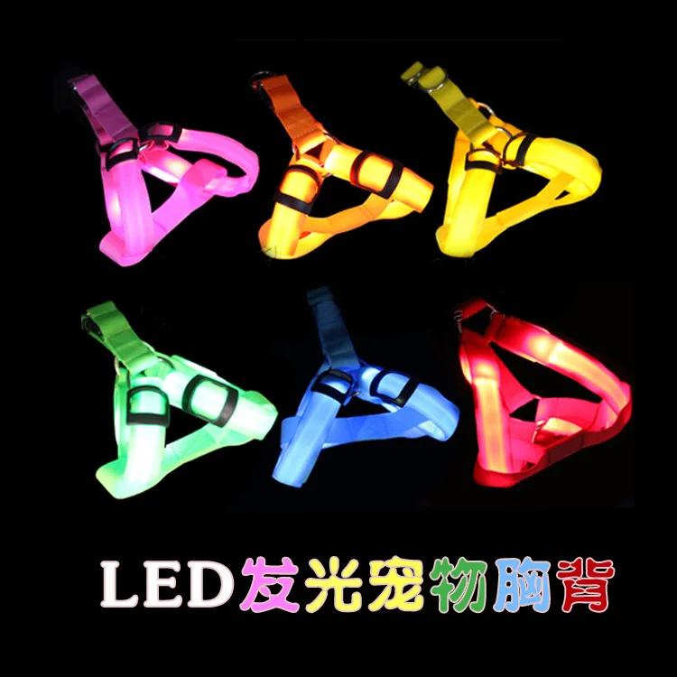 

Pet led luminous dog thoracodorsal traction rope chest suspenders dog chain dog led collar luminous flash collar