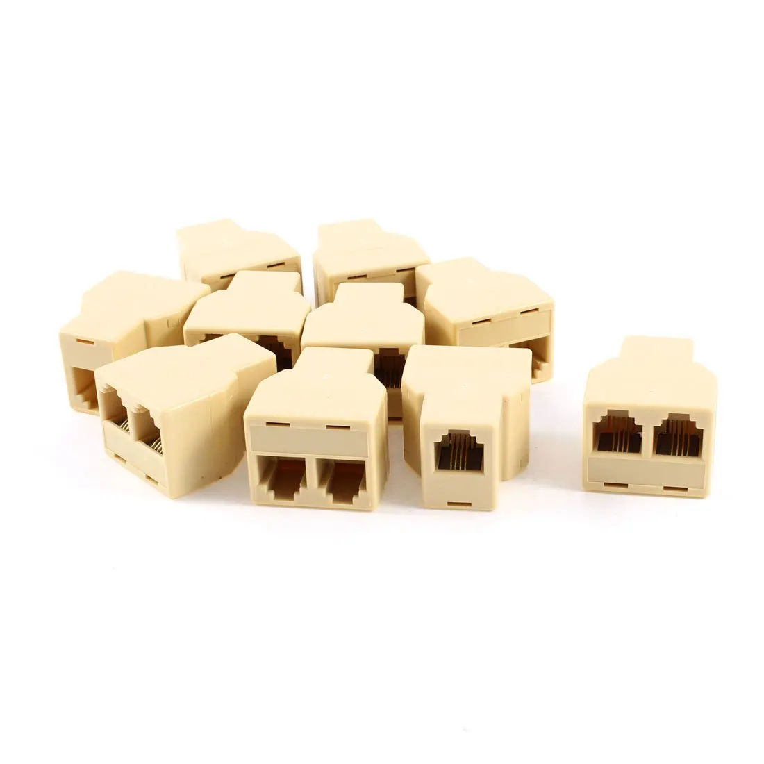 

THGS RJ11 6P4C 1 to 2 Female Plug Telephone line Splitter Connector 10 Pcs