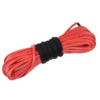 

1/4" x 50' Red Synthetic Winch Rope Cable Line With Hook for ATV UTV Off-Road