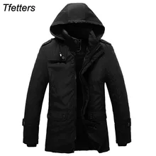 TFETTERS 2017 Jacket Men Luxury Brand Winter Parka Designer Thickening Long Coats Hooded Casual Men