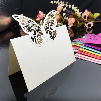 

50pcs laser cutting mariage wedding cards wedding name cards Wedding invitaions Decoration supplies favor