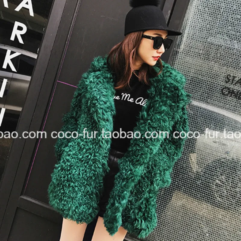 

Chic Fleece Blazer Shaggy Faux Fur Lapel Hairy Coat Fur Plush Jacket Velvet Long Cardigan Lamb Outwear Trench Tops 2018