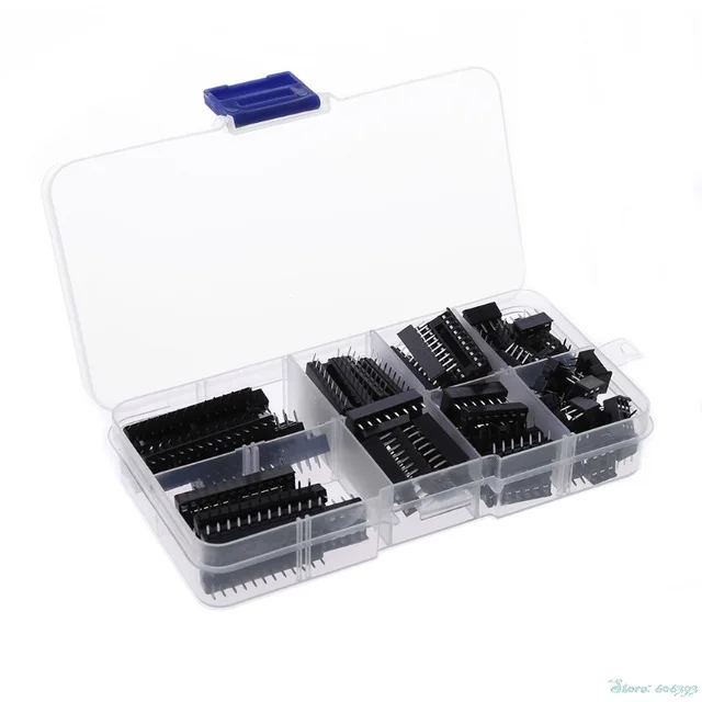 

66pcs/set DIP IC Sockets Adaptor Solder Type Socket Kit 6,8,14,16,18,20,24,28 pins CGKCH050