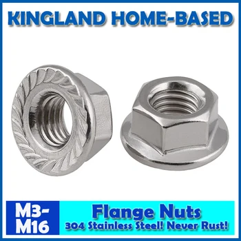 

M3-M16 DIN6923 Hex Nut With Flange 304 Stainless Steel Fasteners DIY Hardware For Furniture LM010 Rich Stock Drop Shipping