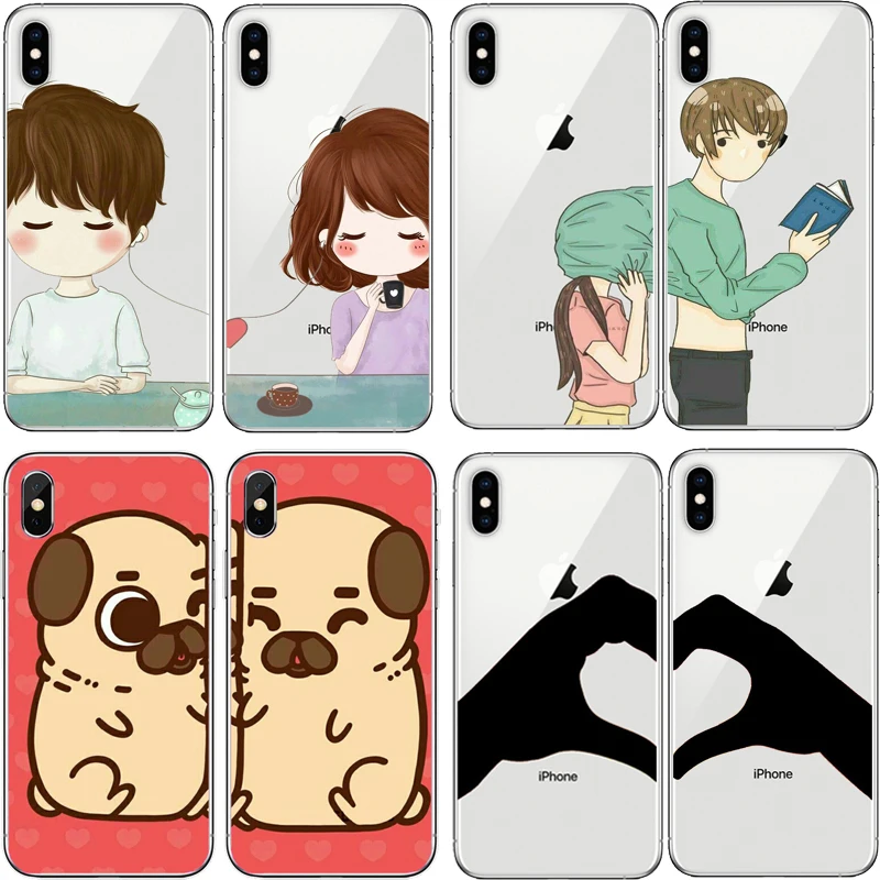 

Best Friend Girlfriend Couple Soft Silicone cover For iPhone 11Pro MAX X 5 5S XR XS Max 10 SE 6 6S 7 8 Plus Soft TPU Phone Case