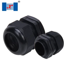 15 шт. M30* 1,5 черный Пластик IP68 Водонепроницаемый нейлоновый кабельный сальник для герметизации провода соединителя провода для 16-21 мм