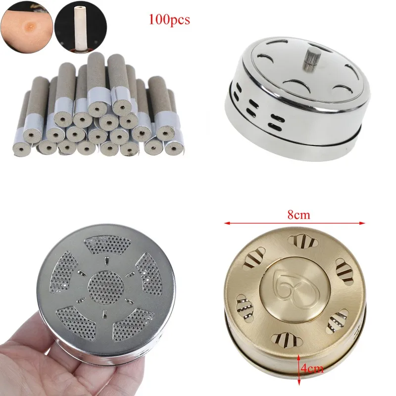 

100PCS Moxa Roll Sticks Burner Smokeless Moxibustion Rolls Body Healing Therapy Pain Relief Treatment Moxa Wool Health Care