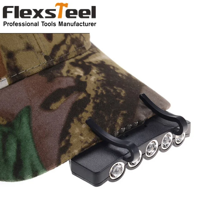 Flexsteel 5 Ultra Bright Leds Camping Fishing Head Lamp Hat Cap Light with Hardness Clip 100% Brand New