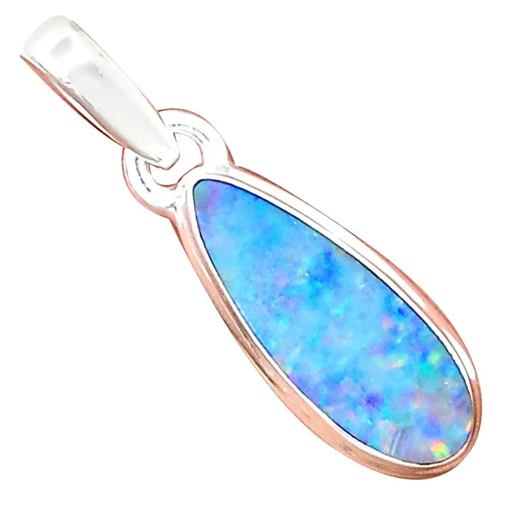 

Nature Australian Opal Pendant 925 Sterling Silver Jewelry, 21 mm, MHBAP5182