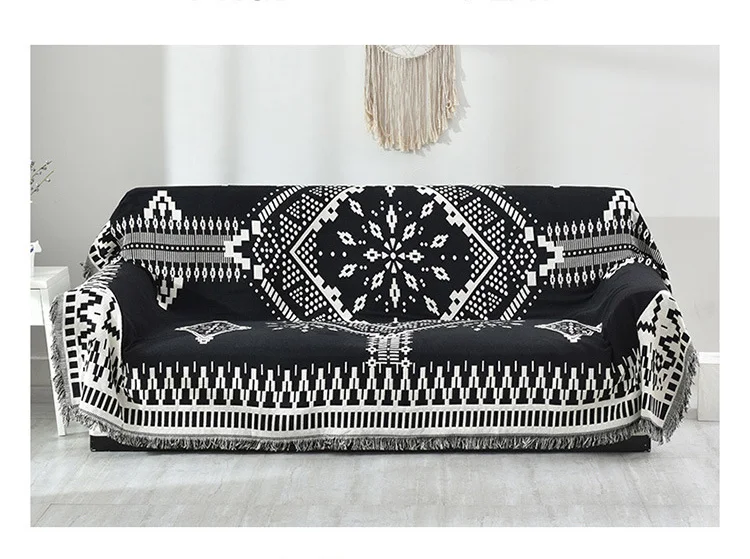 Хлопковое Тканое полотенце для дивана Средиземноморское Созвездие Ретро диванное одеяло плед литерный диван с обивкой из гобелена Подушка - Цвет: Night elf