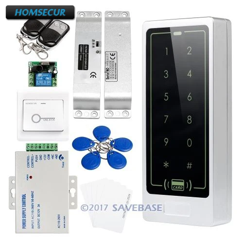 

HOMSECUR Waterproof Wiegand 26/34 Touch Keypad ID Access Control System+Surface Mount Drop Bolt Lock