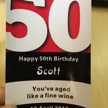 Набор из 10 индивидуальное 30th 40TH 50TH 60TH 70TH 80TH на день рождения бутылка шампанского этикетка