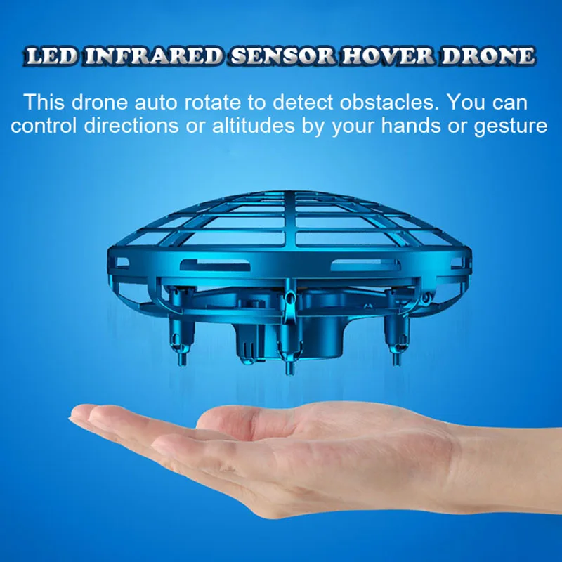Azul Juguetes voladores para ni/ños knowledgi UFO Drone controlado a Mano UFO Drones para ni/ños Drone para Adultos