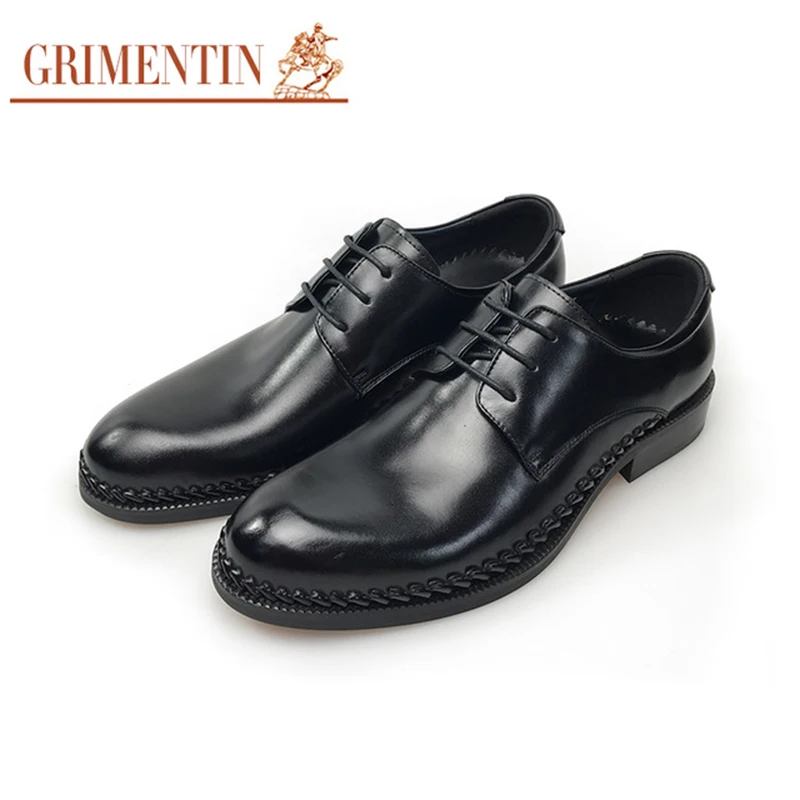 

GRIMENTIN fashion brand men shoes genuine leather black comfortable formal business office dress shoes hot sale male shoes