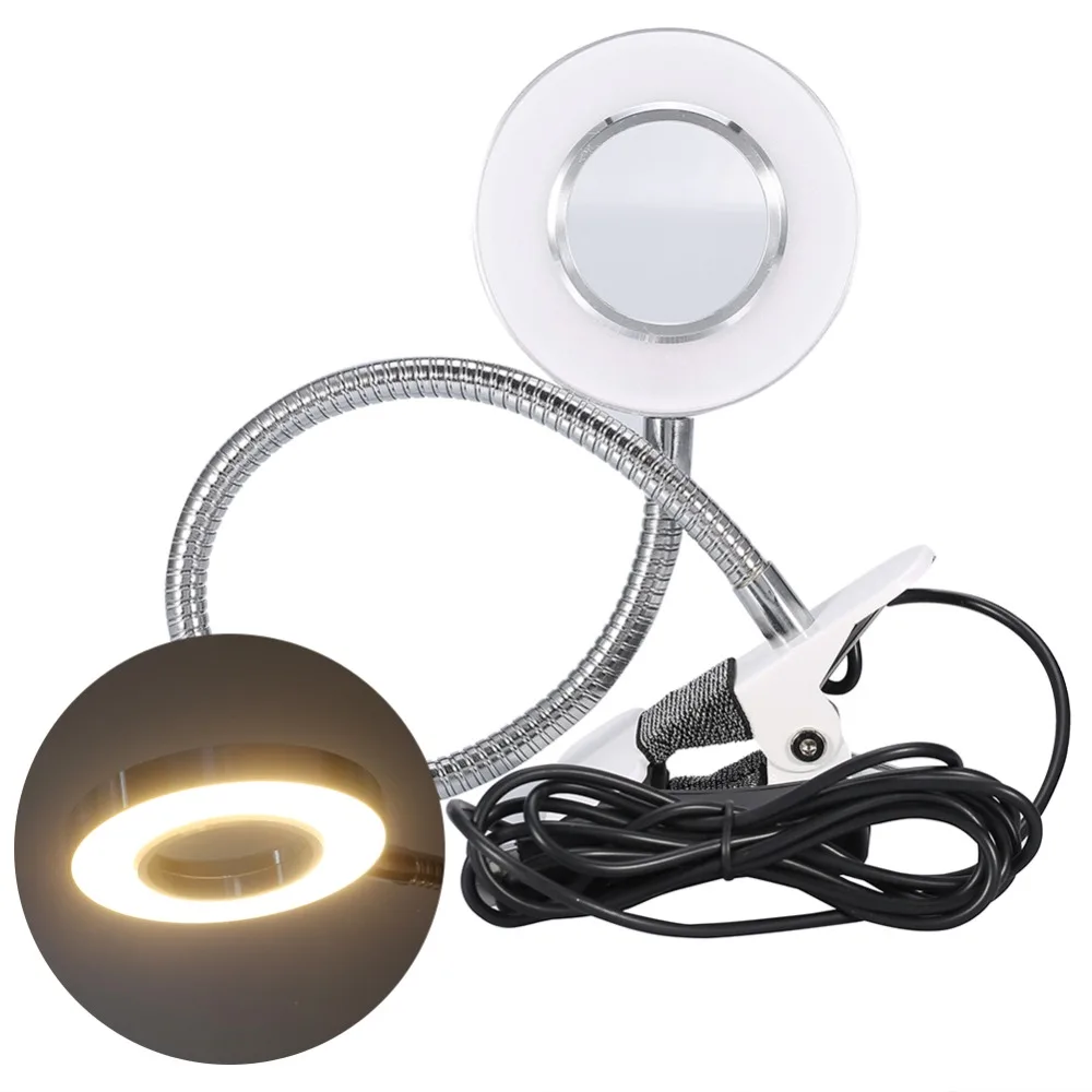 1 шт. USB светодиодный светильник для бровей и губ, лампа для маникюра и дизайна ногтей, теплый светильник для наращивания ресниц, настольная лампа для маникюра с зажимом