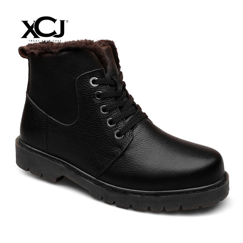 

Genuine Leather Men Shoes Winter Boots Men Brand Flats Winter Shoes Casual Shoes Warm Plush Plus Big Size High Quality XCJ