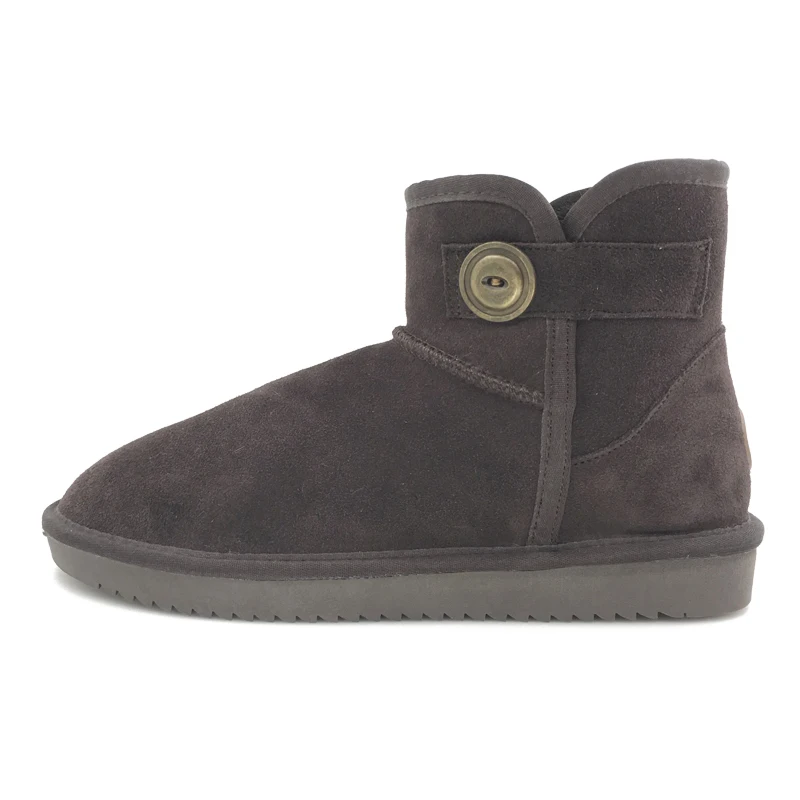 2018 D'hiver Non chestnut Velours Hommes Neige Plus slip Une Peau gray Coton En Cuir Bottes Black chocolate Chaussures Véritable Mouton Fourrure Couple Chaud Xdxugg De 4wrU4q7
