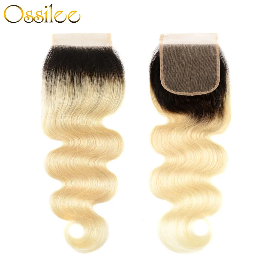 Ossilee Blonde Bundles with Closure 1b/613 Bundles Brazilian Body Wave Bundles with Closure Non Remy Hair Bundles with Closure