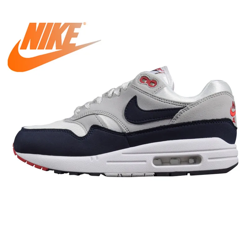 Оригинальная продукция Nike Air Max 1 мужские кроссовки черный и серый/серый и синий АМОРТИЗИРУЮЩИЕ НЕСКОЛЬЗЯЩИЕ легкие 908375 104 AH8145 102