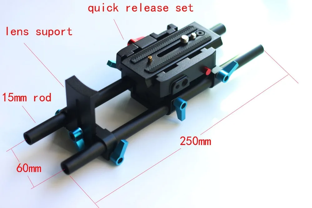DSLR Quick Release 15mm rod rail support for follow focus 120mm plate &amp Mattebox | Электроника