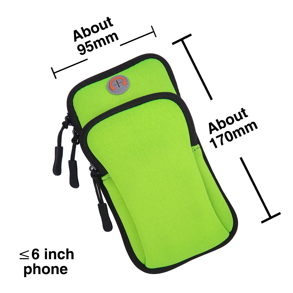 Cheap ZTTO Road Bike MTB Cycling Neoprene Arm Bag Sport Armband Double Pocket Multi-Function Outdoor Running Waterproof Handbag 0