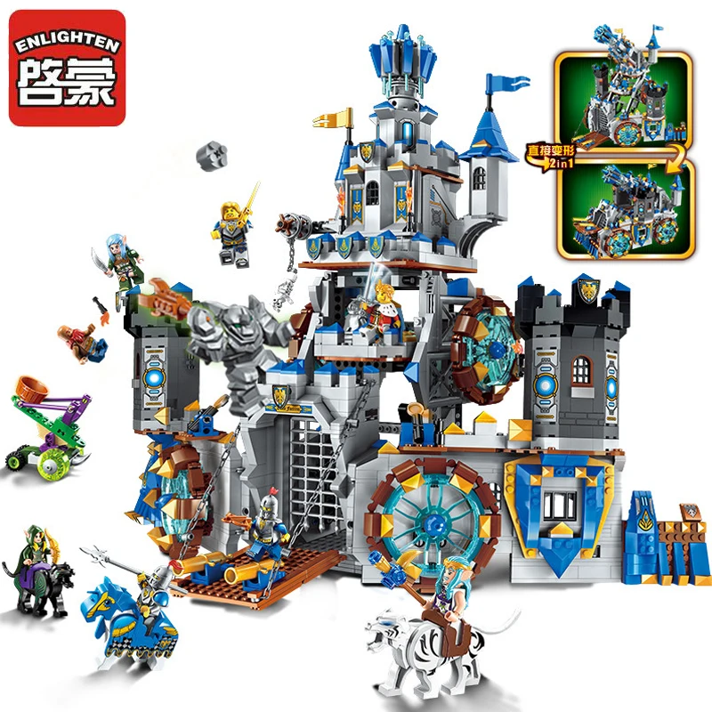 

Enlighten 1541Pcs Building Blocks War of Glory Castle Knights The Battle Bunker 9 Figures Educational Bricks Toy Boy Gift