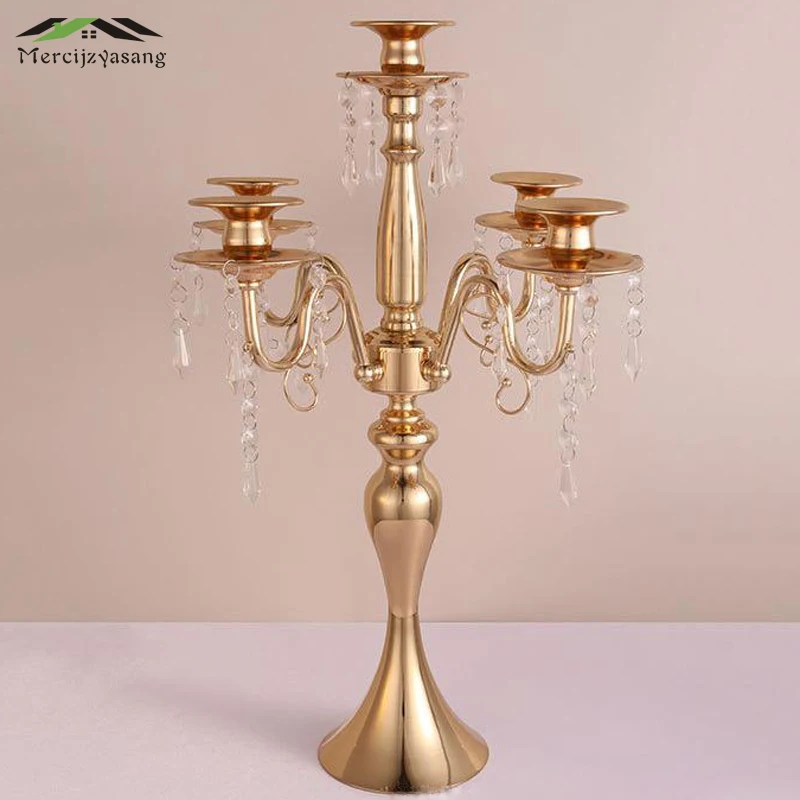 10pcs/lot Candle Holder Table Crystal Candlestick Geometric 5heads
