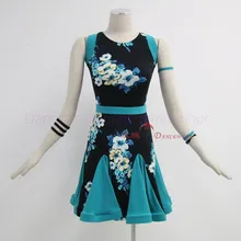 Новые костюмы для латинских танцев, сексуальные платья без рукавов с принтом для латинских танцев для женщин, конкурс латиноамериканских танцев, платья S-4XL